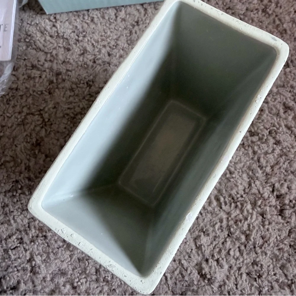 PartyLite Meadow Breeze P7059 Ceramic Square Vase in Original Box